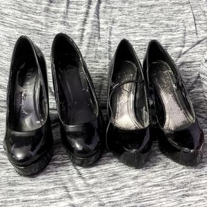 2 pairs black heels